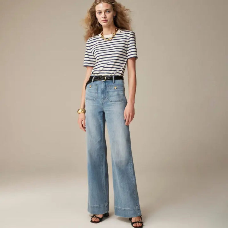 Dames flared jeans met hoge taille