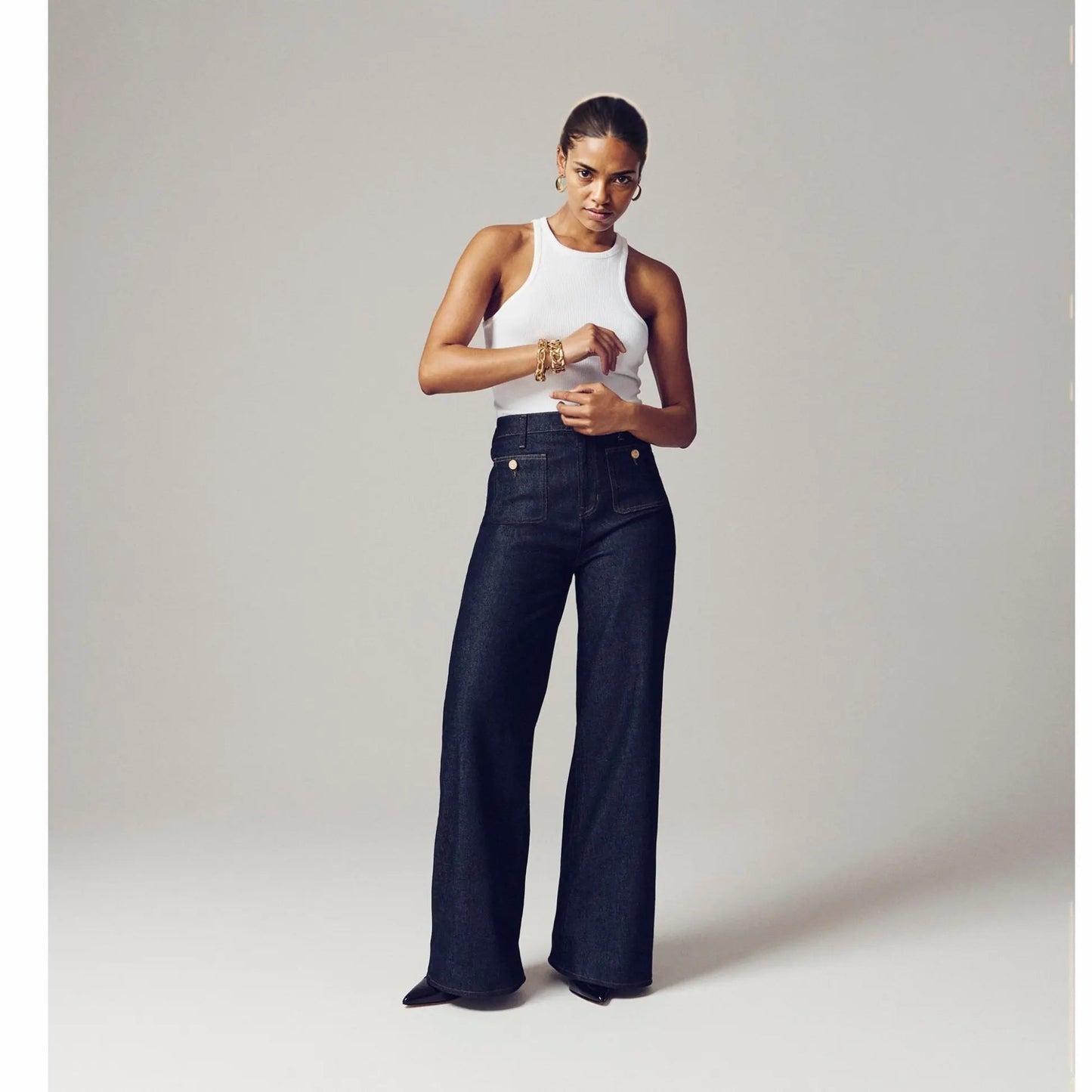 Dames flared jeans met hoge taille