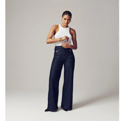 Dames flared jeans met hoge taille