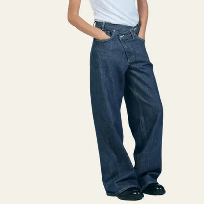 Dames jeans met wijde pijpen