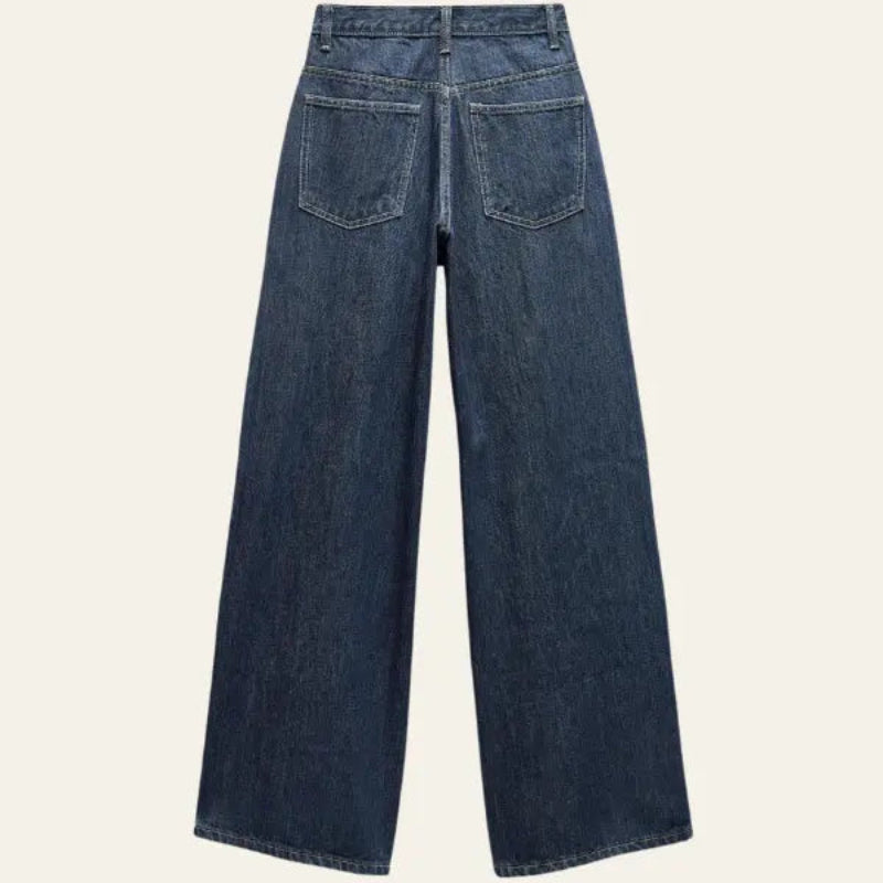 Dames jeans met wijde pijpen
