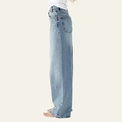 Dames jeans met wijde pijpen