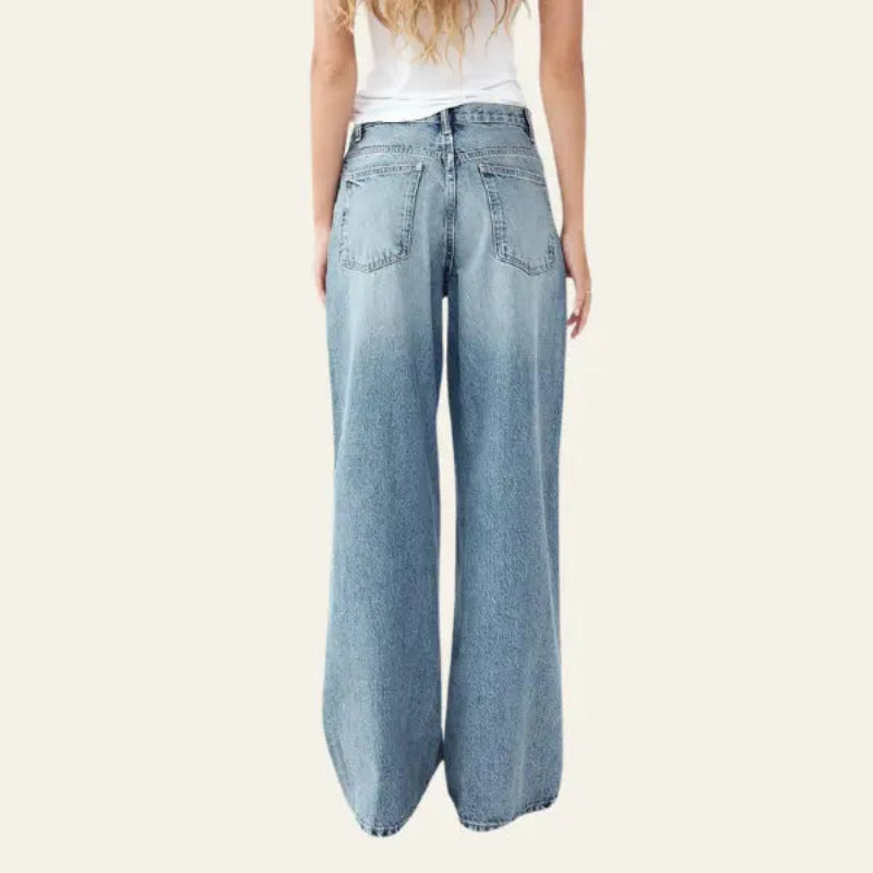 Dames jeans met wijde pijpen