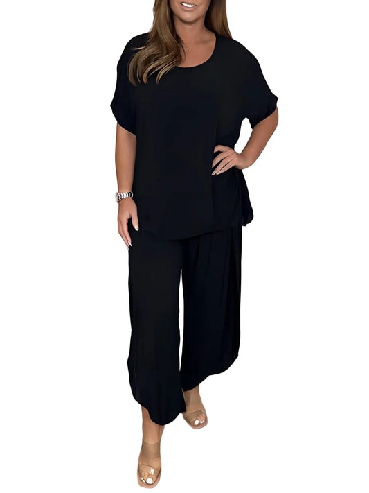 Dames tweedelige set Oversized top en wijde broek