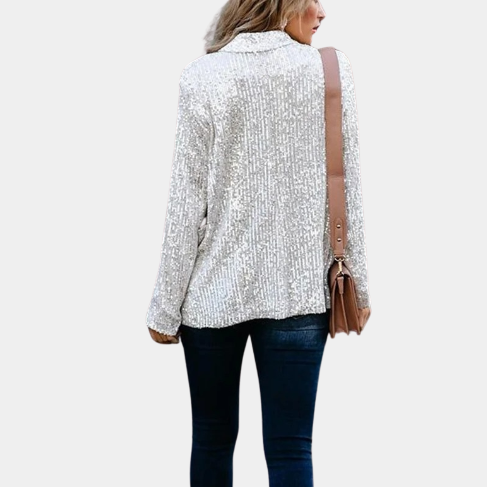 Damesblazer met pailletten en glitter