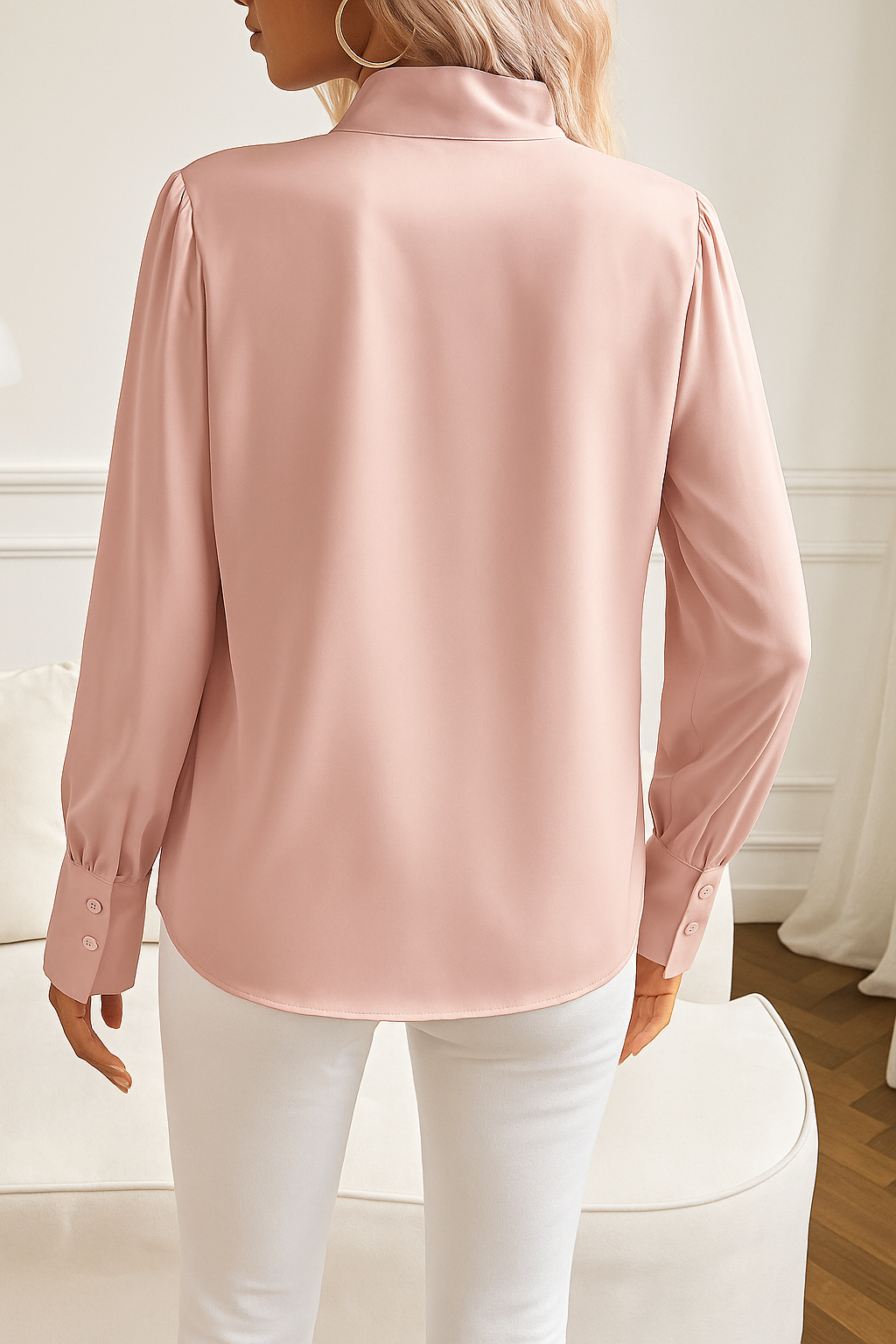 Damesblouse Lange mouwen met strik
