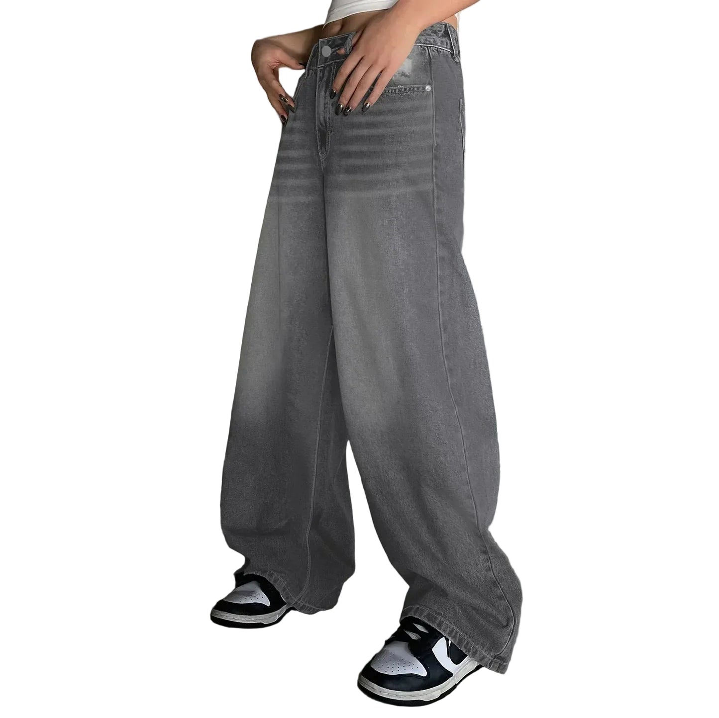 Damesjeans wijde pijpen baggy model