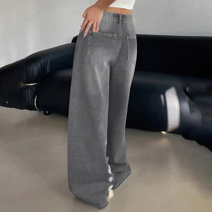 Damesjeans wijde pijpen baggy model