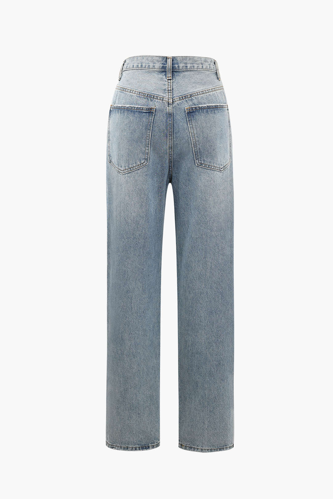 Damesjeans met wijde pijpen en gekruiste bandjes