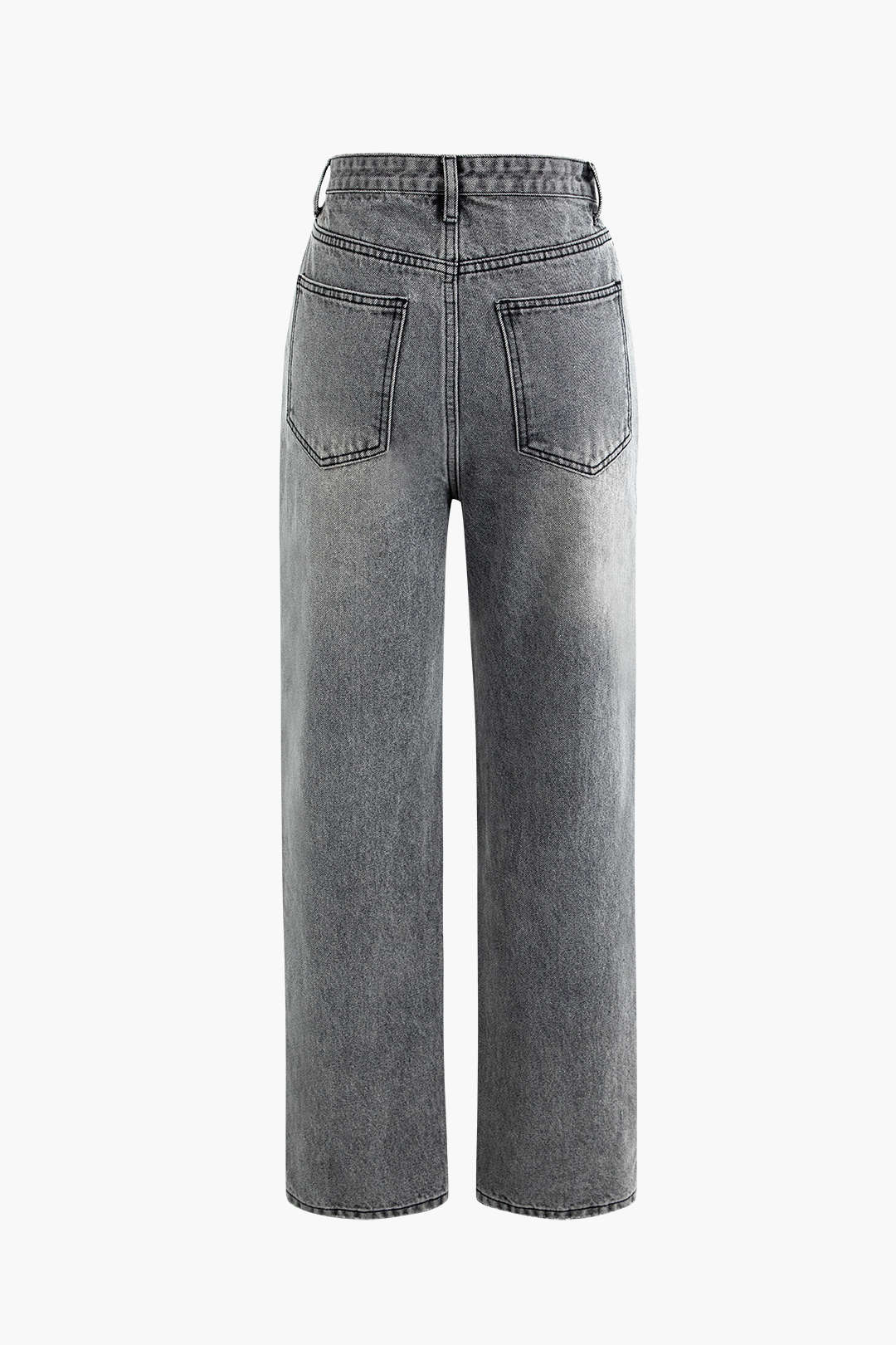 Damesjeans met wijde pijpen en gekruiste bandjes