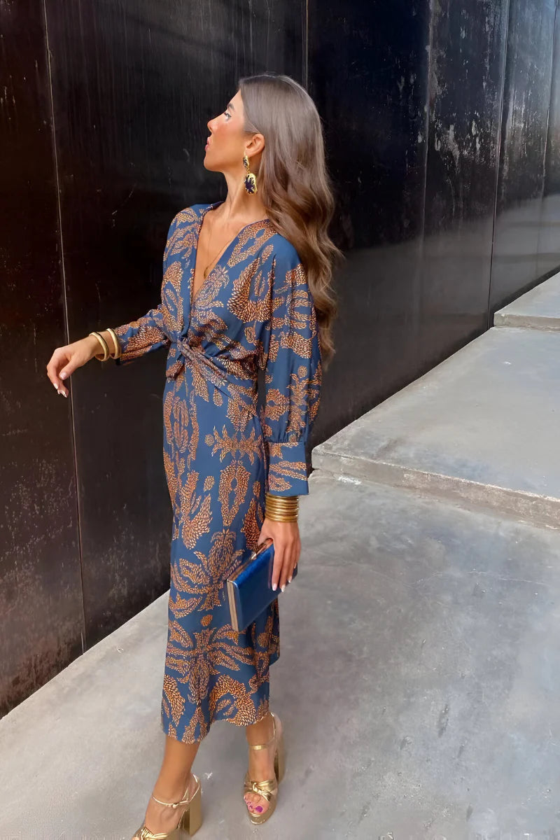 Women's Dress with Long Sleeves and Print