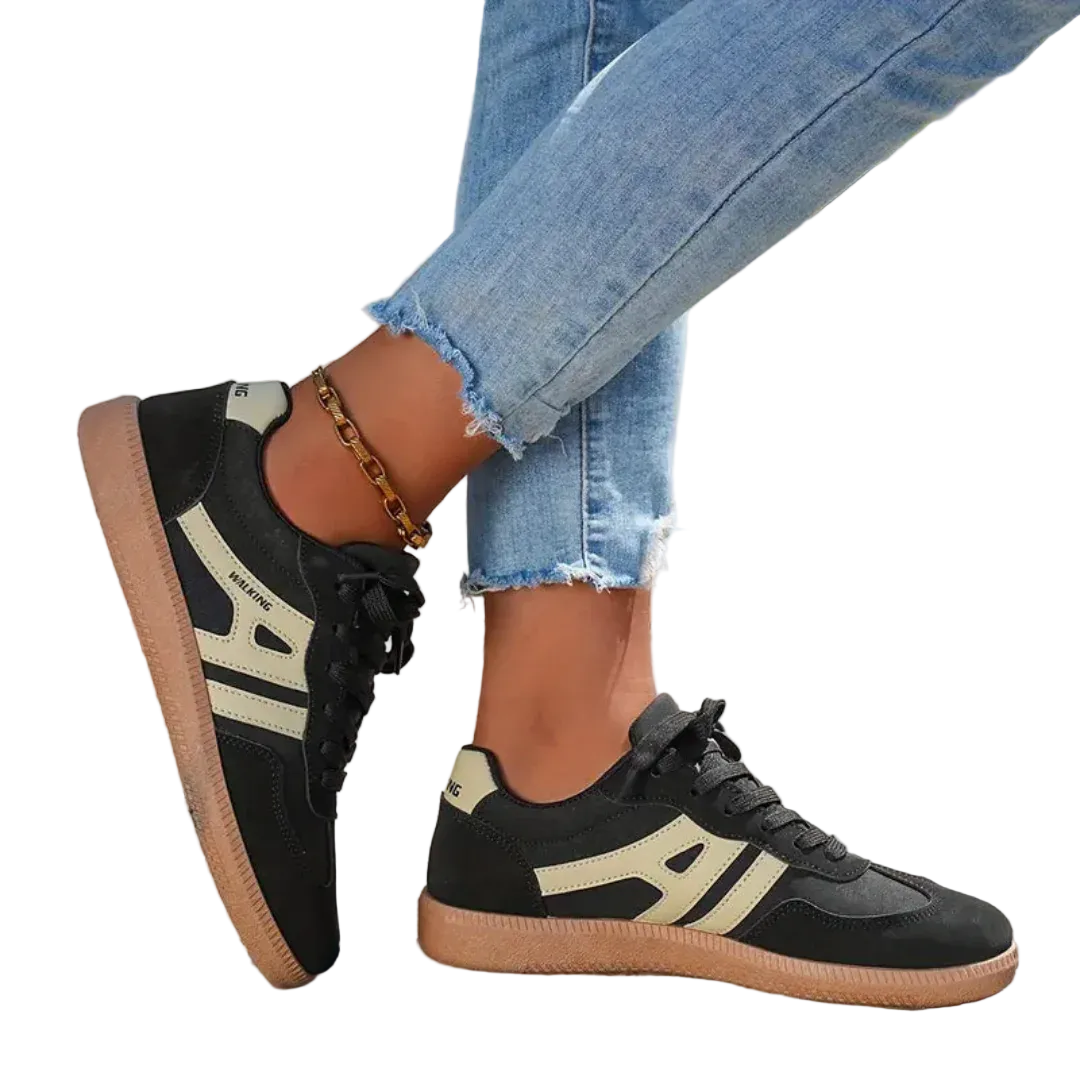 Dames zool lage sneakers met platte