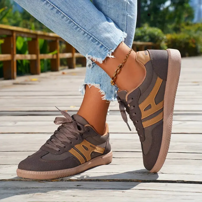 Dames zool lage sneakers met platte