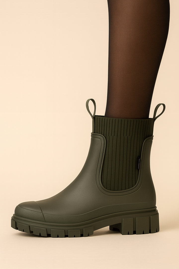 Dames Waterdichte Regenlaarzen Met Stevige Antislip Zool detailfoto 10