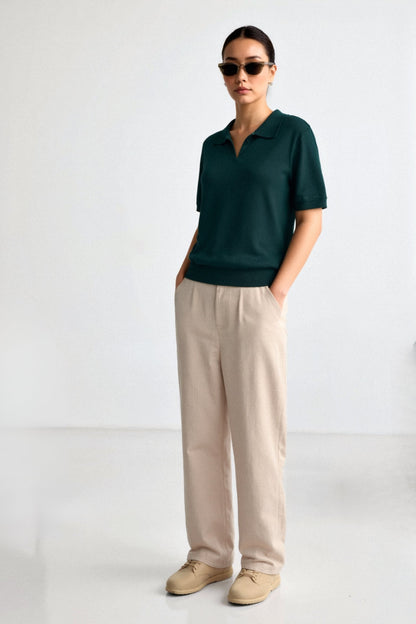 Gebreide poloshirt voor dames
