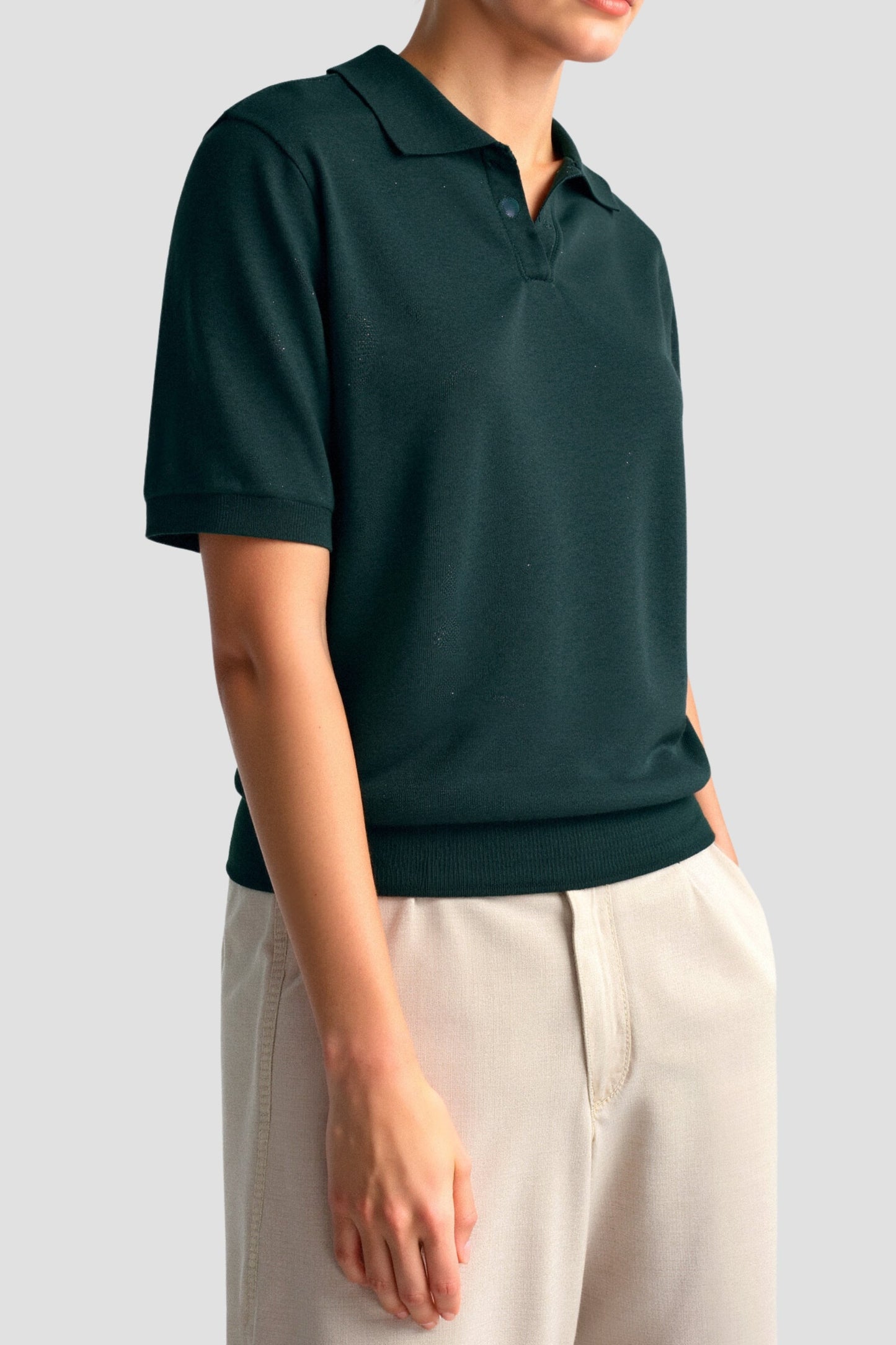 Gebreide poloshirt voor dames