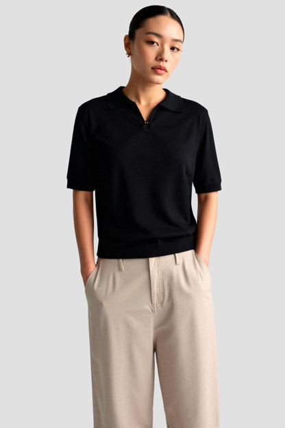 Gebreide poloshirt voor dames