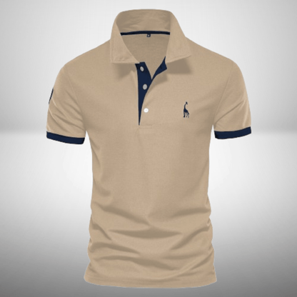 Heren Polo T Shirt Korte Mouwen Contrastdetails