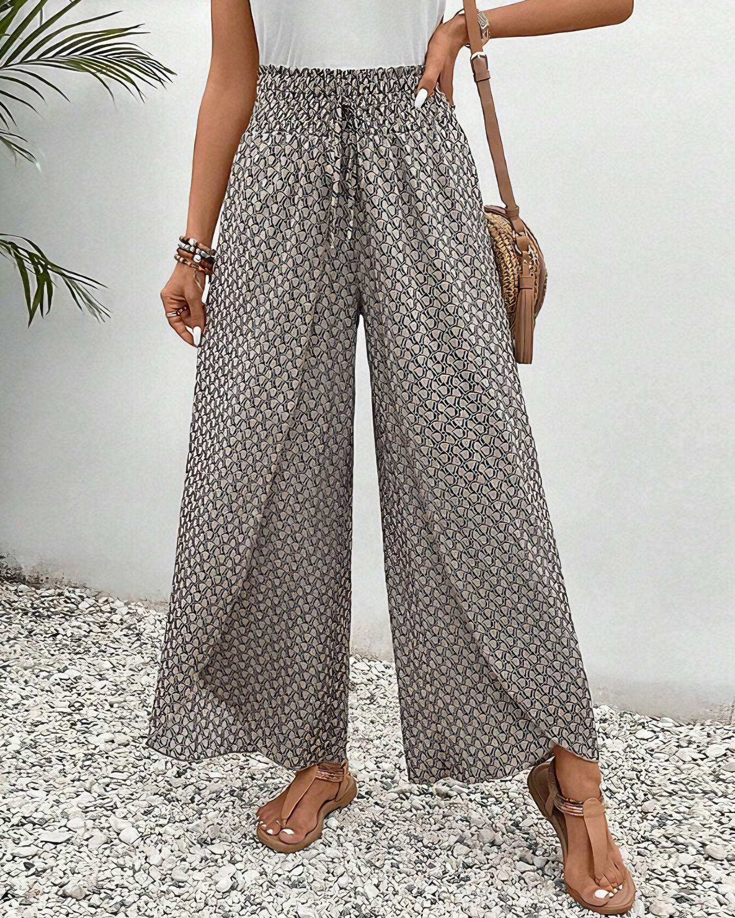 Zomerbroek dames luchtig wijde pijpen casual stijl – Zynora Modehuis-Nederland
