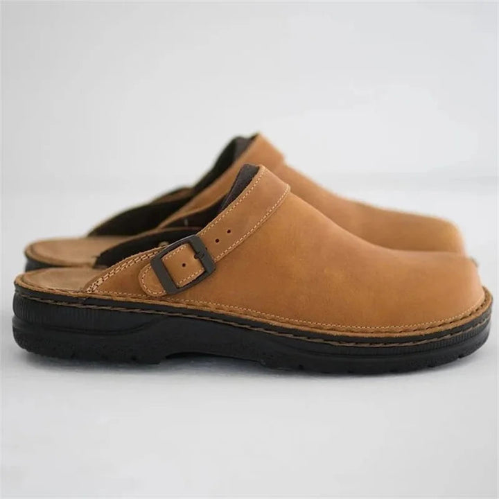 Heren Clogs Met Gevormd Voetbed En Antislipzool in Beige