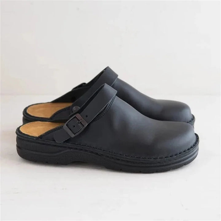 Heren Clogs Met Gevormd Voetbed En Antislipzool in Zwart