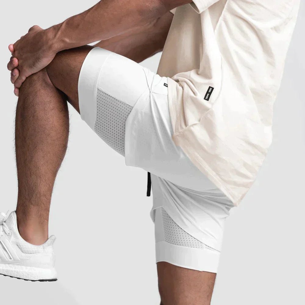 Heren 2-in-1 Sport Short Drawstring Training