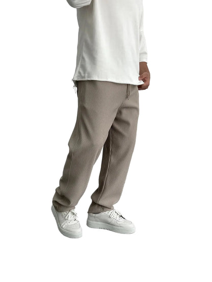 Heren Baggy Plisse Broek Trekkoord
