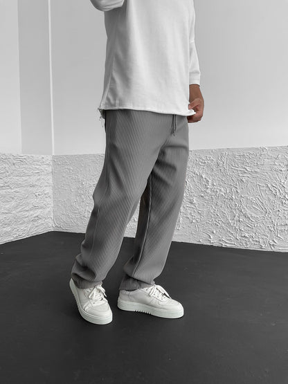 Heren Baggy Plisse Broek Trekkoord