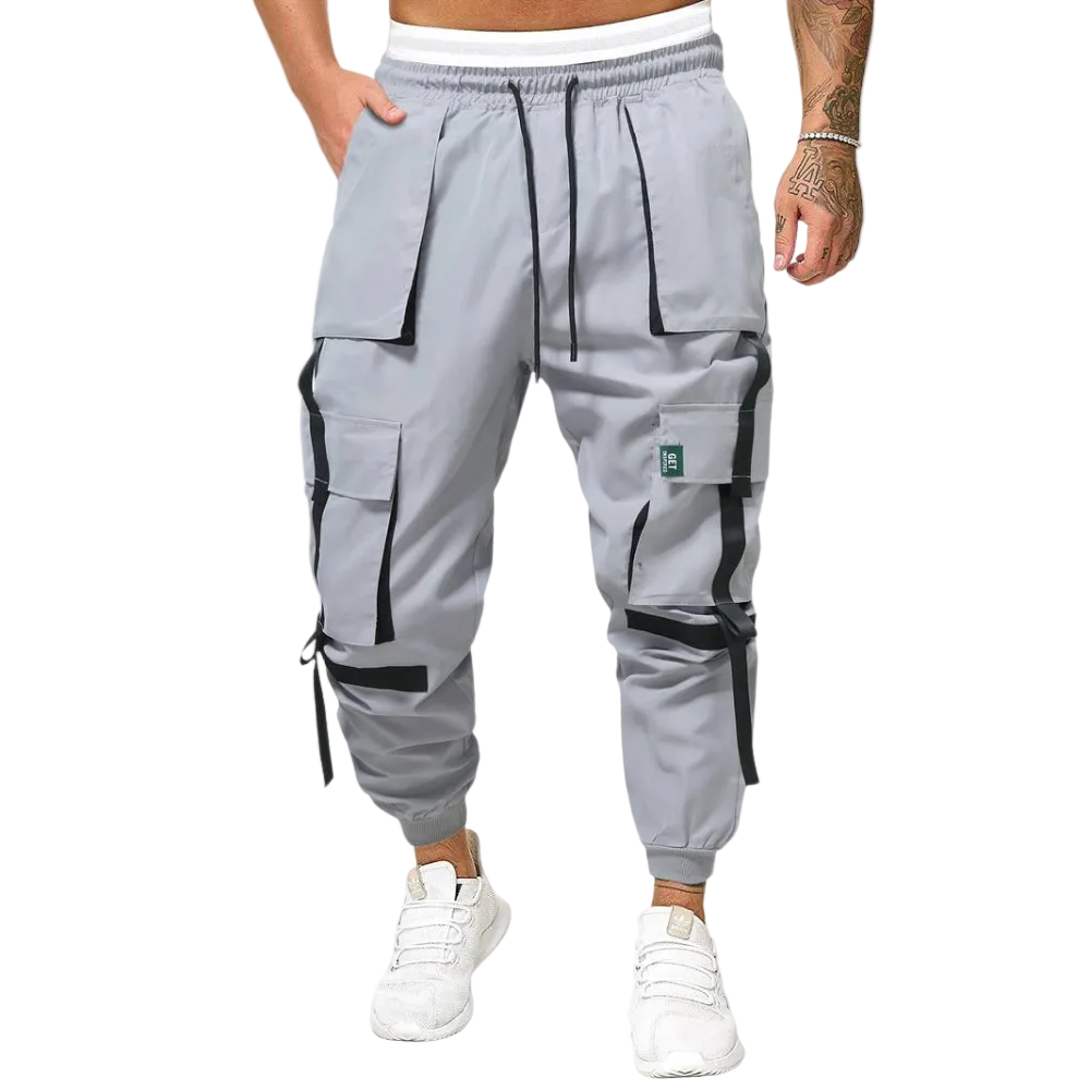 Heren Cargo Broek Joggingbroek Contrastdetails