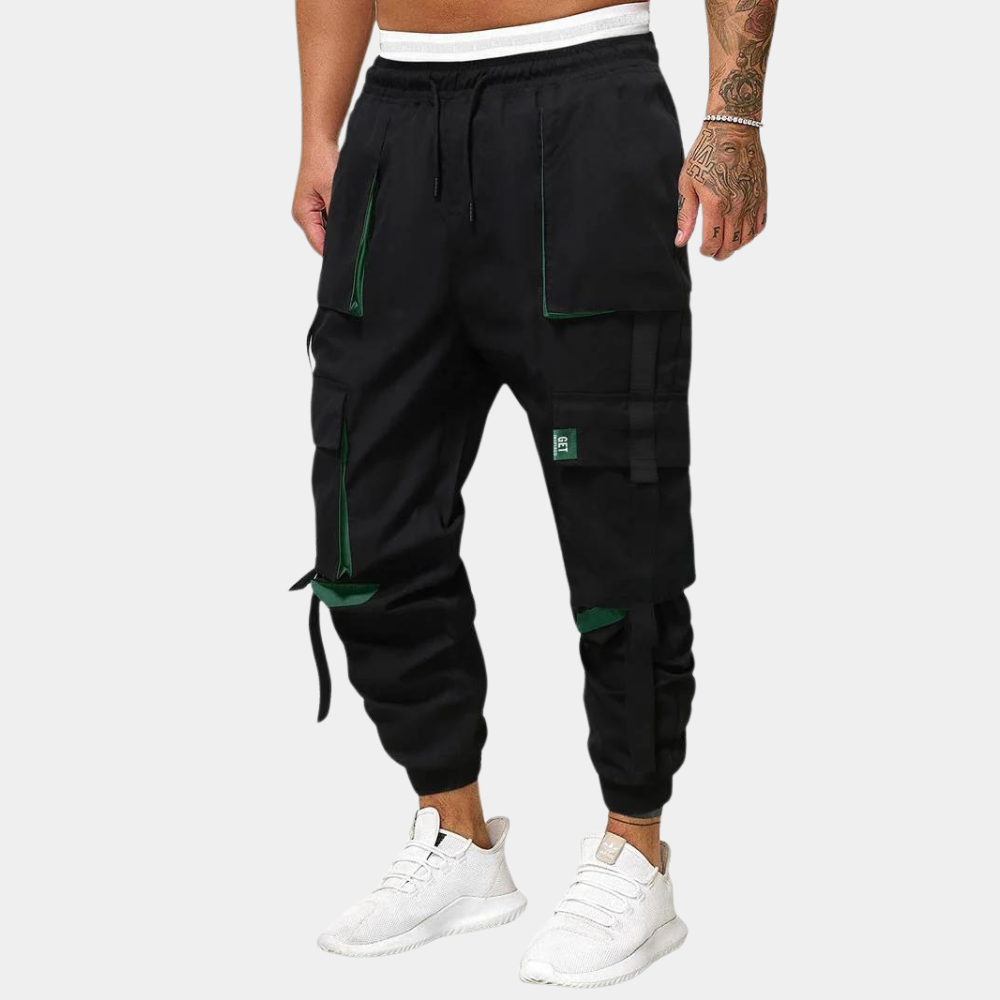 Heren Cargo Broek Joggingbroek Contrastdetails