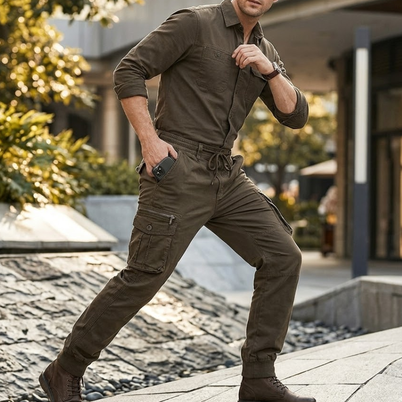 Heren Cargo Broek Joggingbroek Klepzakken Modehuis-Nederland