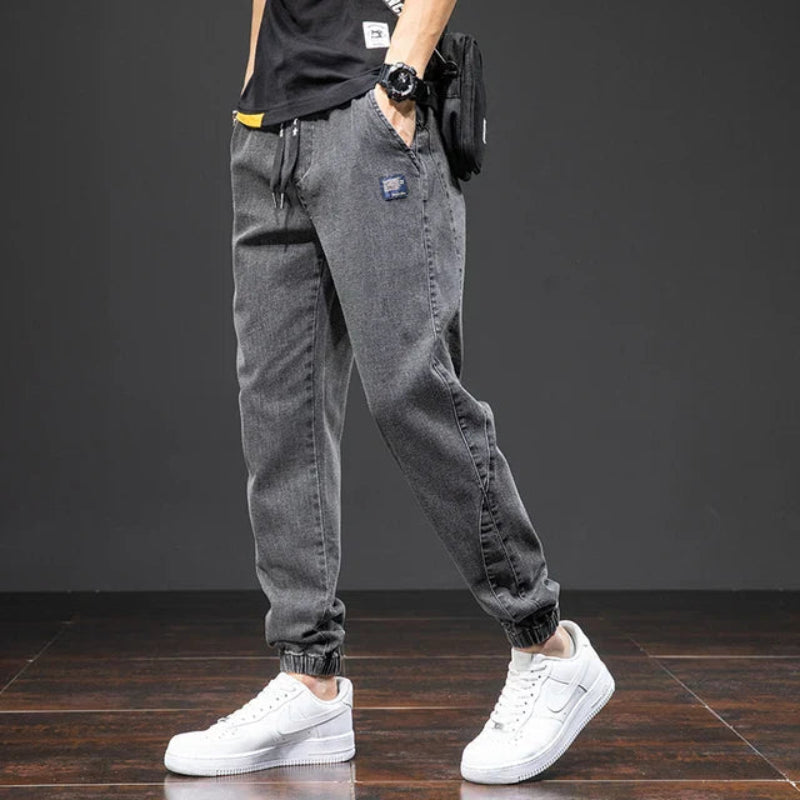 Heren Jog Jeans Spijkerbroek Trekkoord