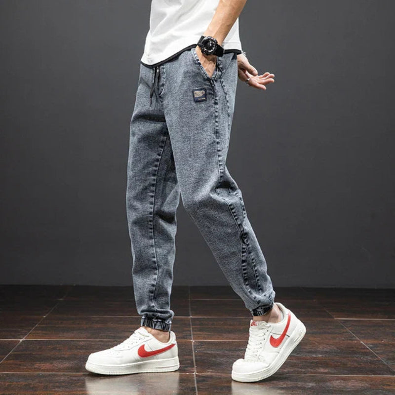 Heren Jog Jeans Spijkerbroek Trekkoord