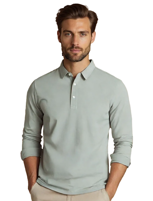 Heren Polo Shirt Slim Fit Lange Mouw