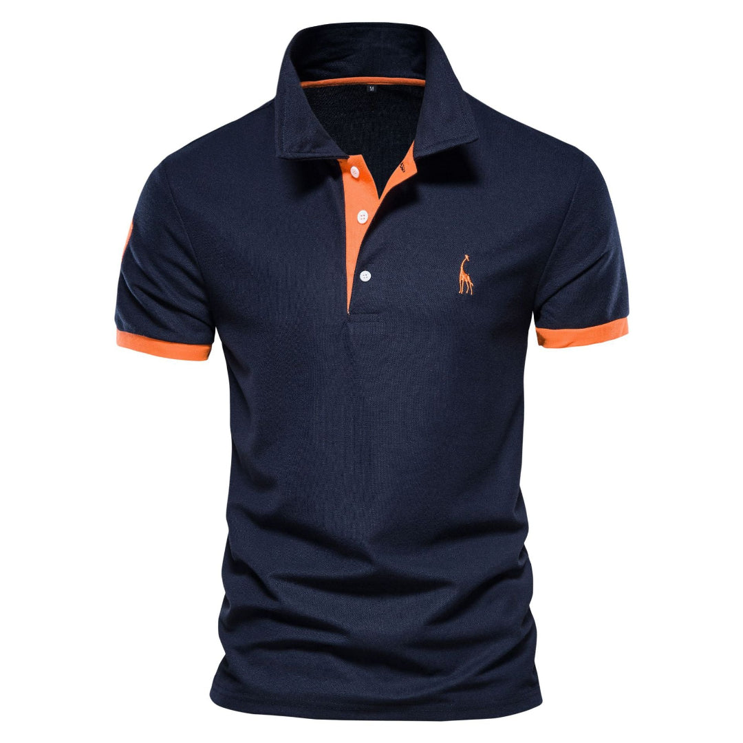 Heren Polo T Shirt Korte Mouwen Contrastdetails
