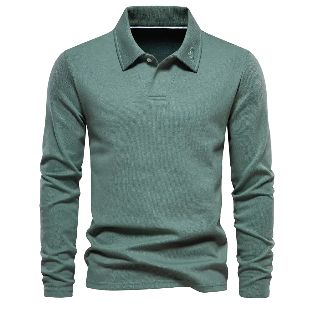 Heren Polo Trui V-Hals Lange Mouw