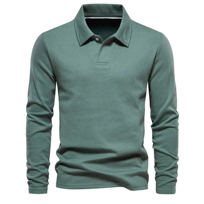 Heren Polo Trui V-Hals Lange Mouw