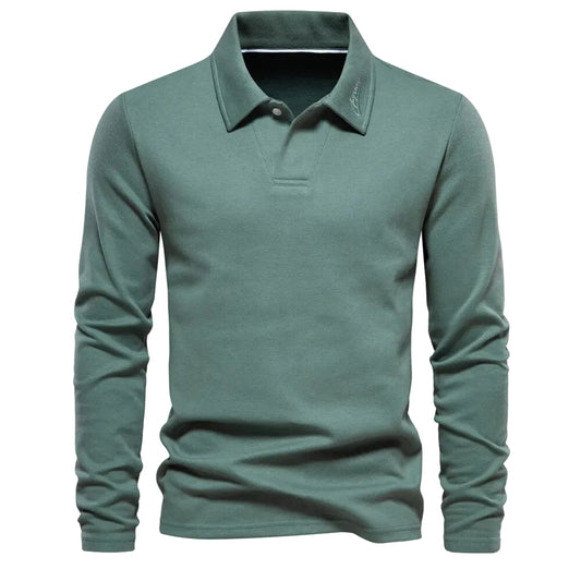 Heren Polo Trui V-Hals Lange Mouw