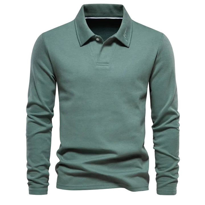 Heren Polo Trui V-Hals Lange Mouw