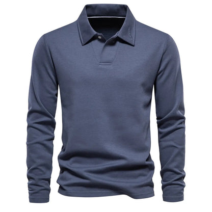 Heren Polo Trui V-Hals Lange Mouw