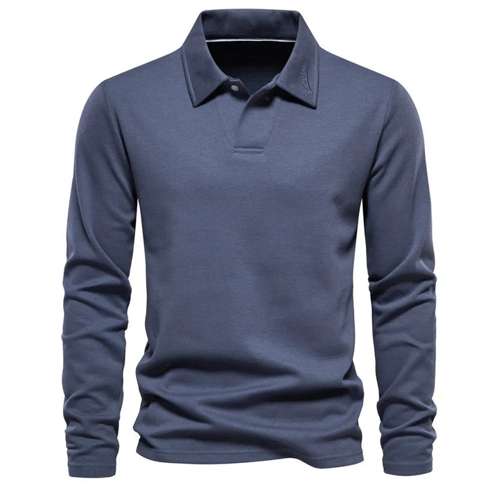 Heren Polo Trui V-Hals Lange Mouw