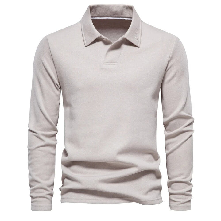 Heren Polo Trui V-Hals Lange Mouw