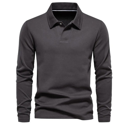 Heren Polo Trui V-Hals Lange Mouw