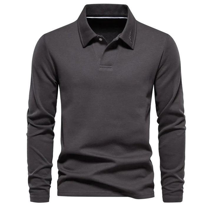 Heren Polo Trui V-Hals Lange Mouw