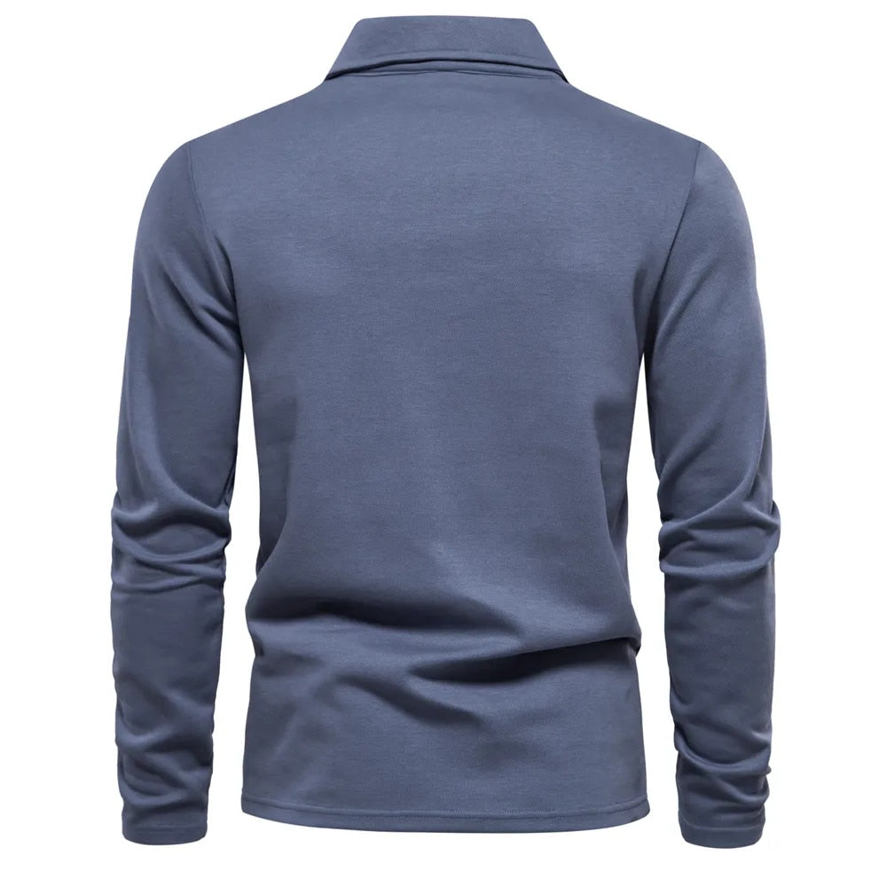 Heren Polo Trui V-Hals Lange Mouw