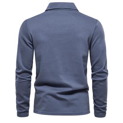 Heren Polo Trui V-Hals Lange Mouw