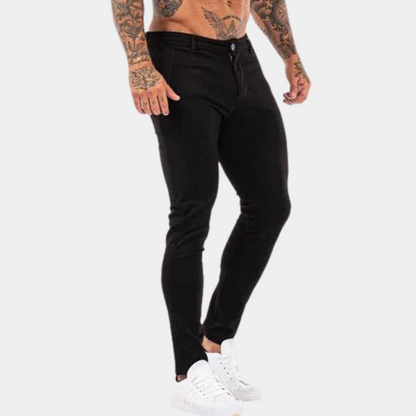 Heren Skinny Fit Pantalon Riemlussen