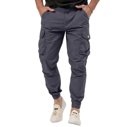 Heren Slim Fit Cargo Broek Joggingbroek Klepzakken