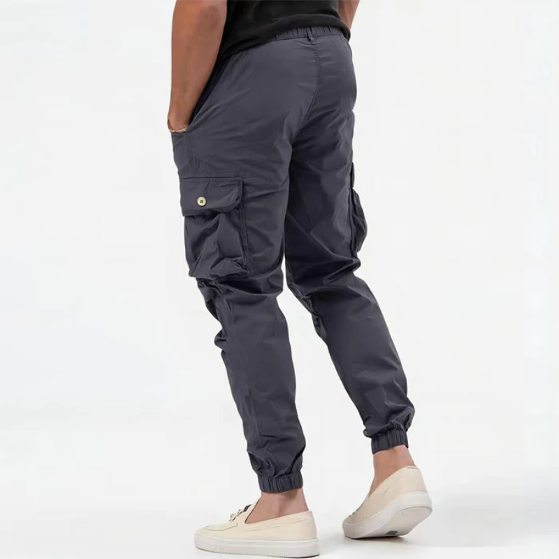 Heren Slim Fit Cargo Broek Joggingbroek Klepzakken