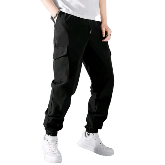 Heren Slim Fit Cargo Broek Joggingbroek Manchet